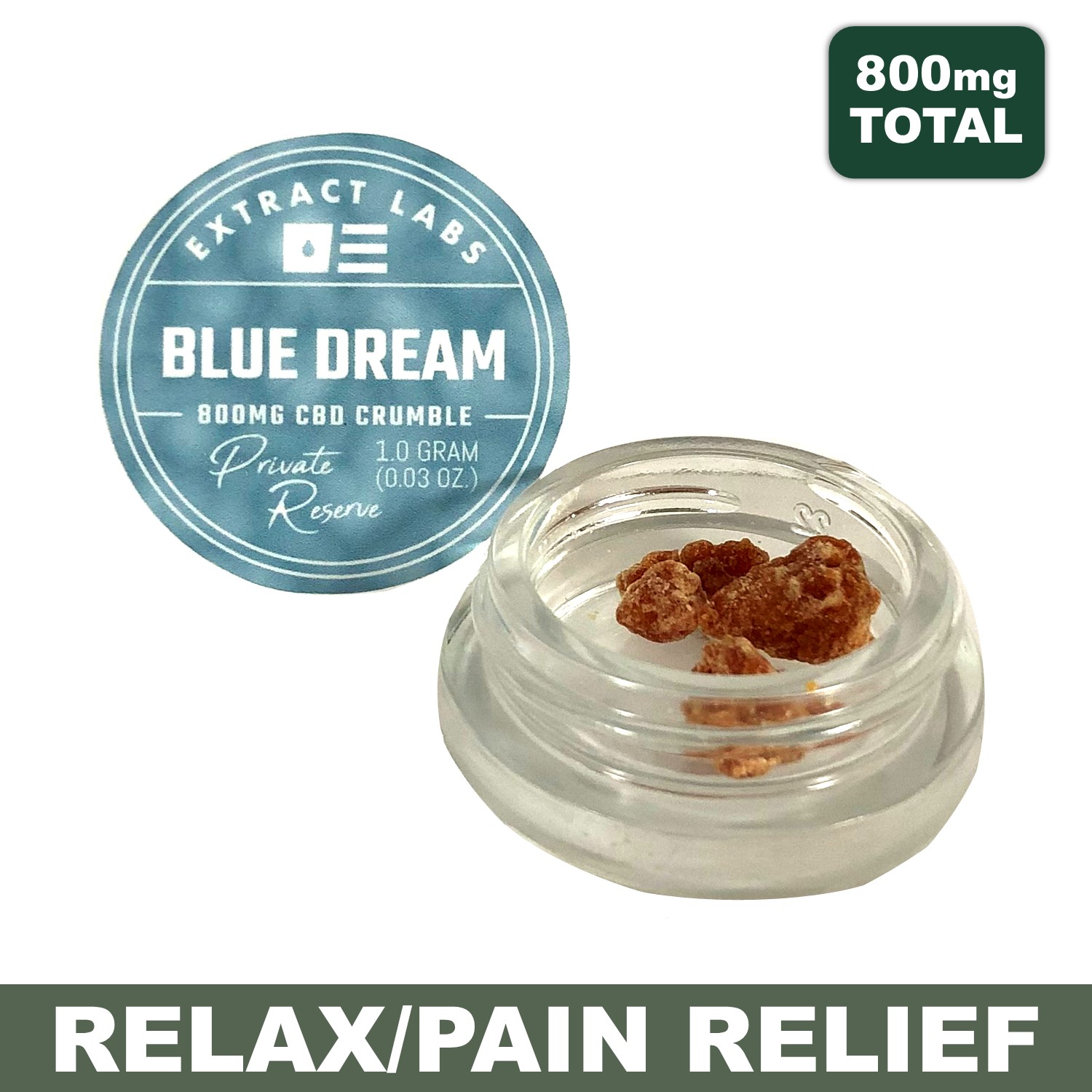 Blue Dream Wax Crumble - 1 Gram - 800mg CBD + THC