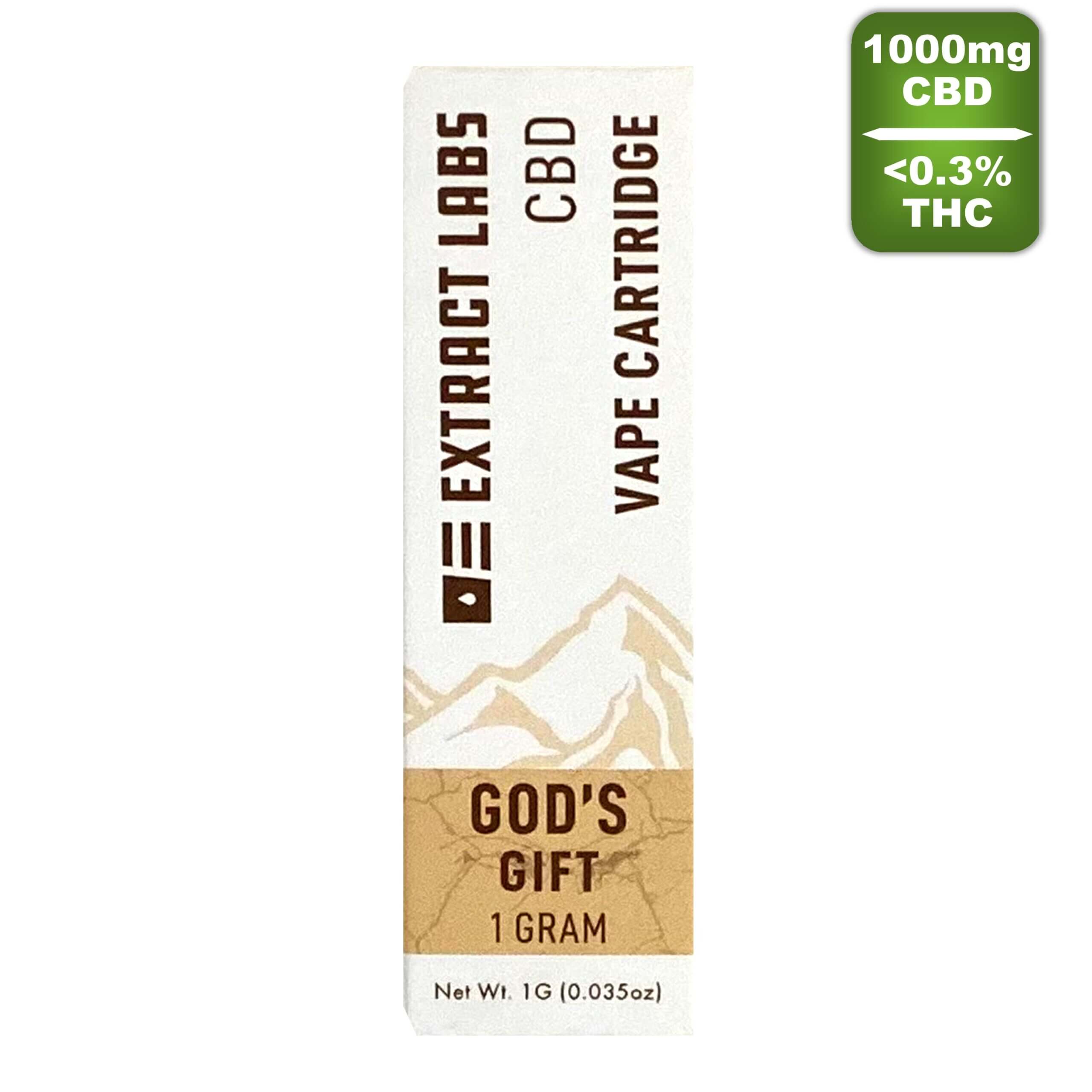 Extract Labs - God's Gift Vape cartridge CBD + THC