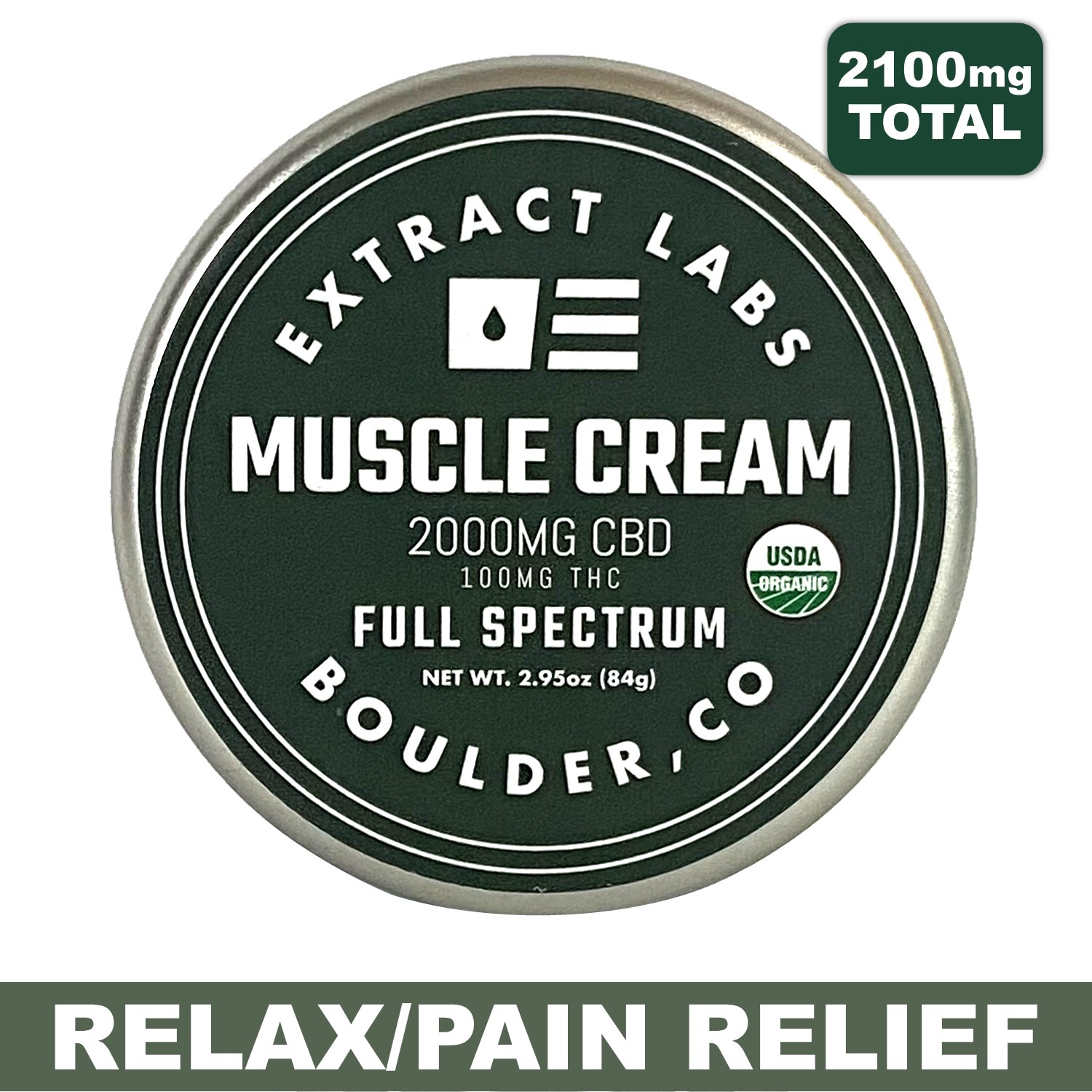 CBD for Muscle Recovery & Joint Cream - 2000mg CBD + THC
