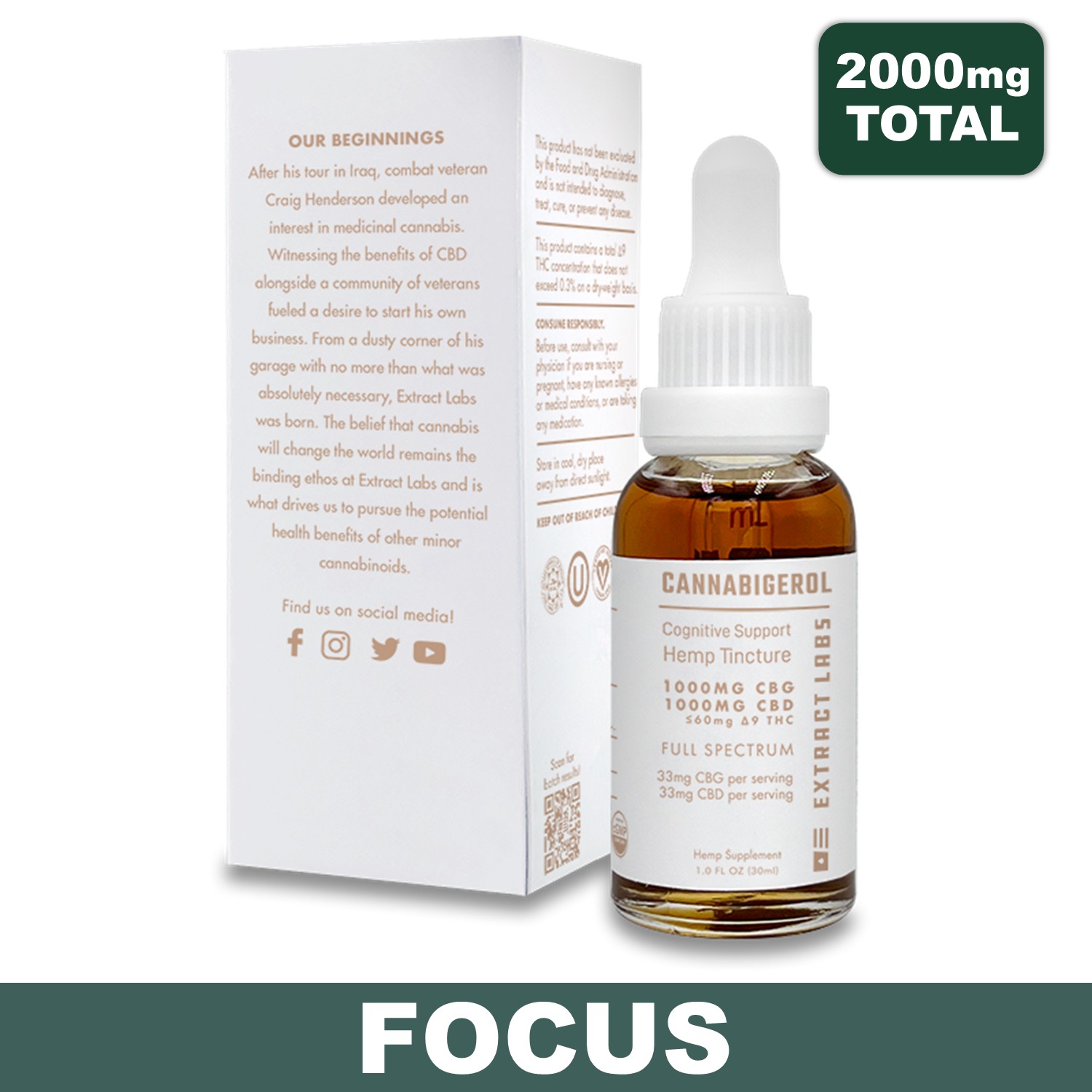 Cognitive Support CBD + CBG Tincture