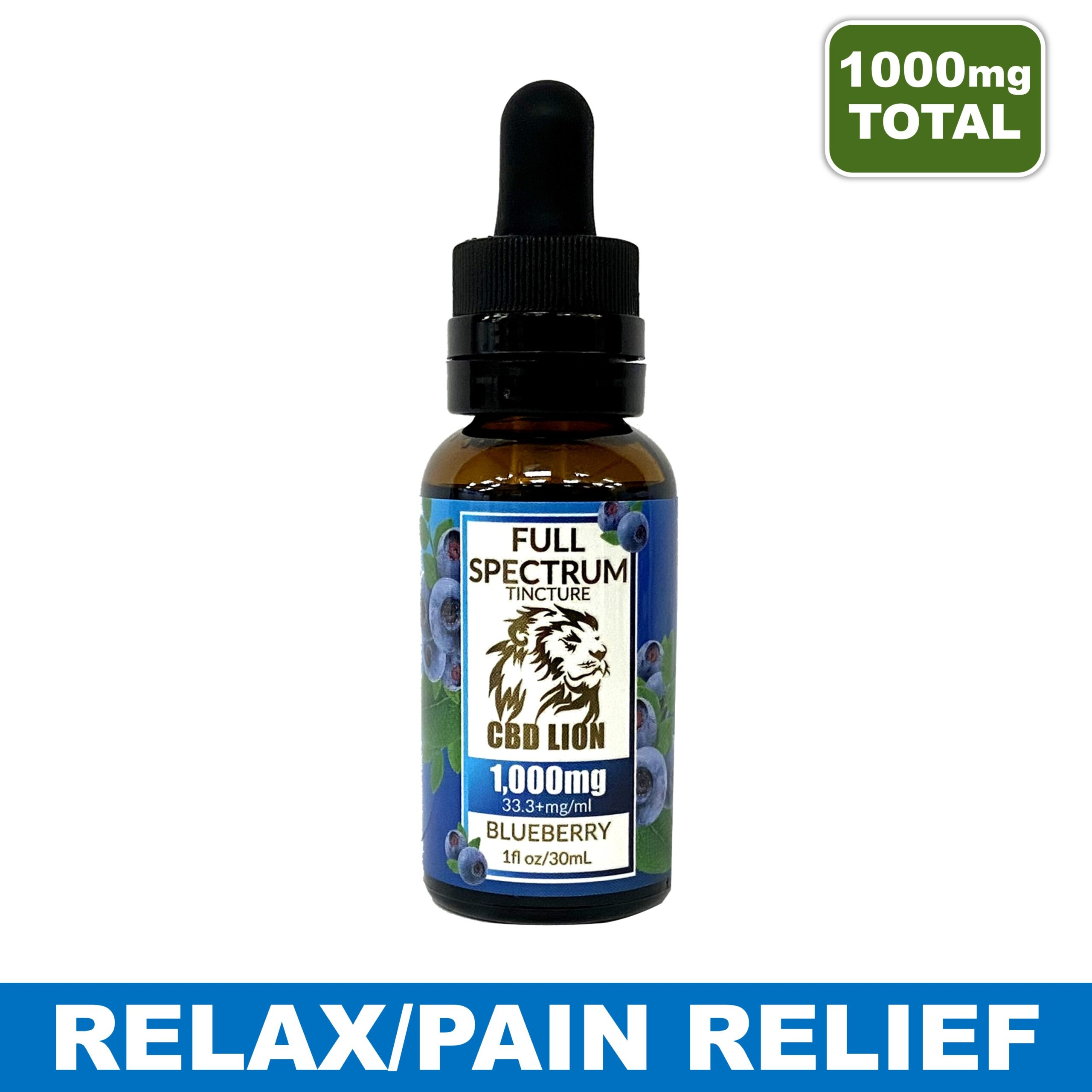 Blueberry CBD Tincture - 1000mg CBD + THC