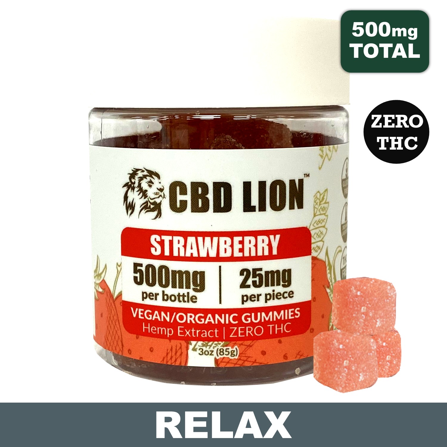 Strawberry CBD Gummies - 500mg CBD