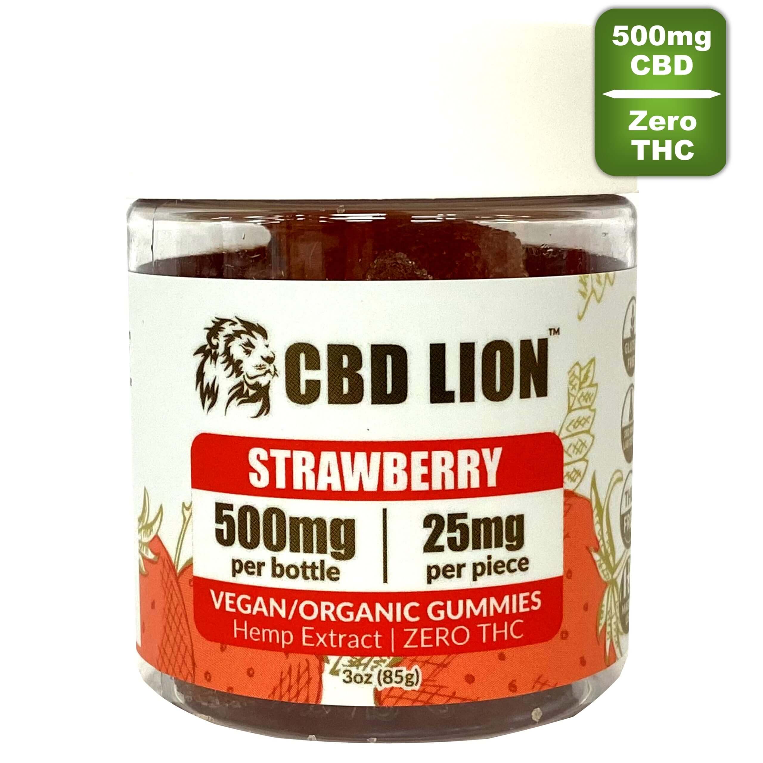 cbd lion - strawberry CBD Gummies - 500mg - broad spectrum