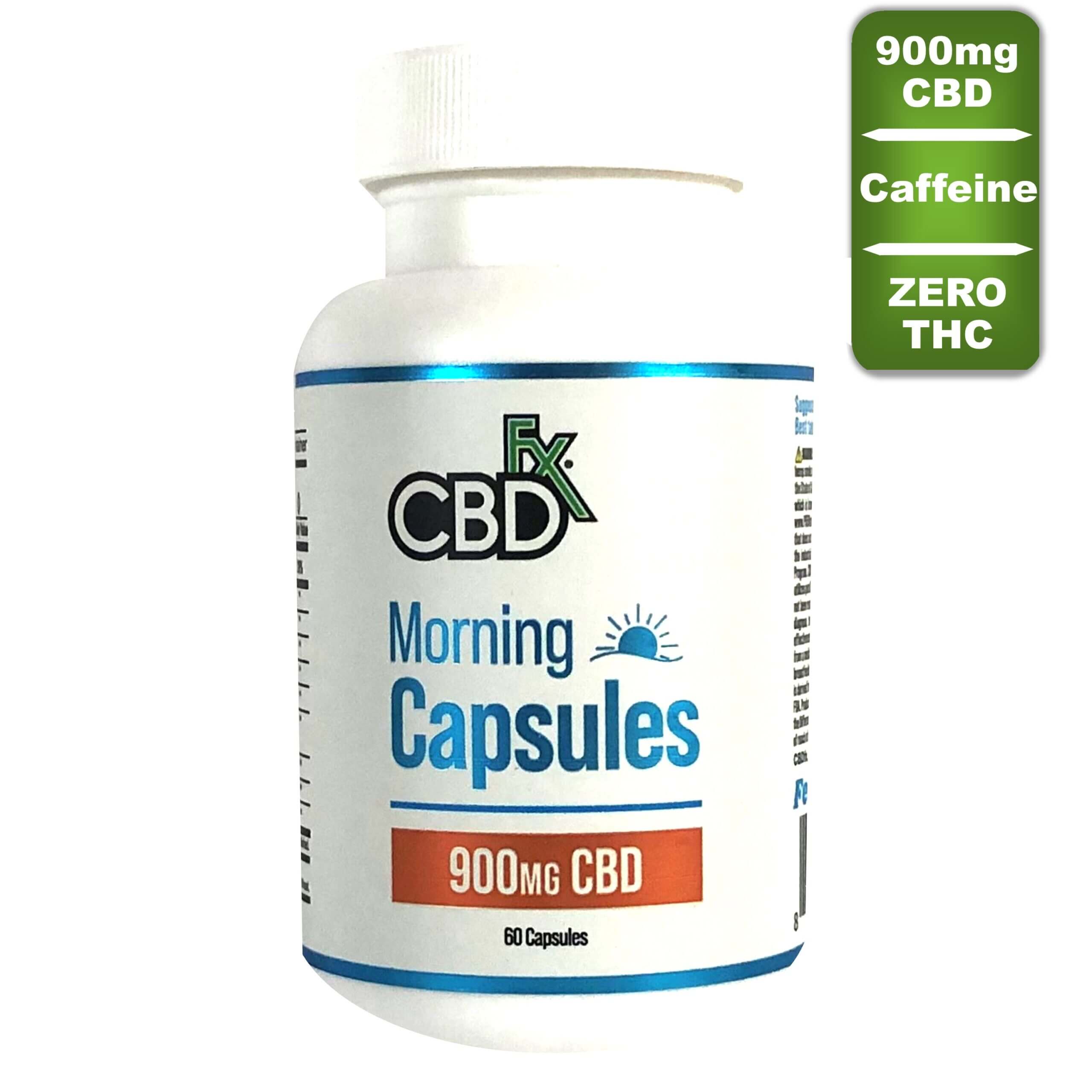 cbdfx, 900mg CBD + Caffeine capsules, broad spectrum