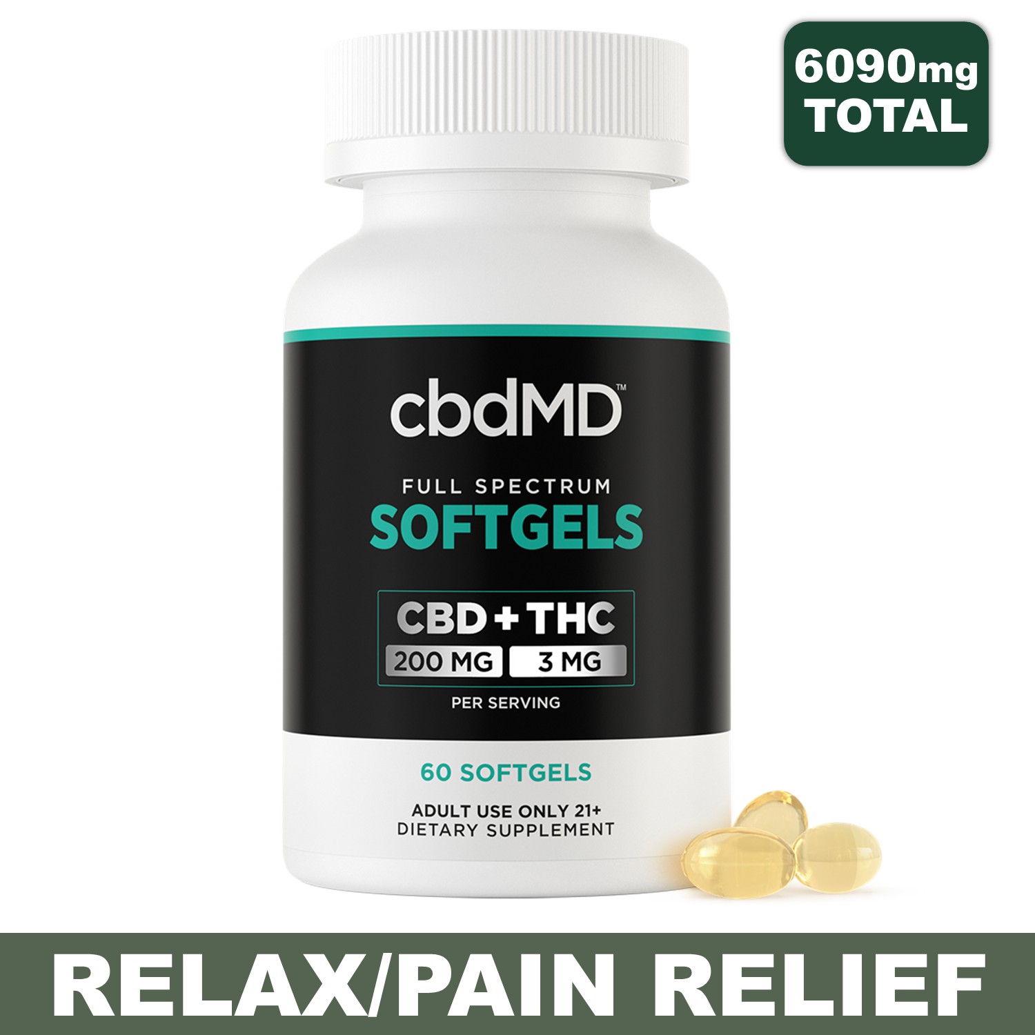 CBD Softgels - 6000mg CBD + 180mg THC