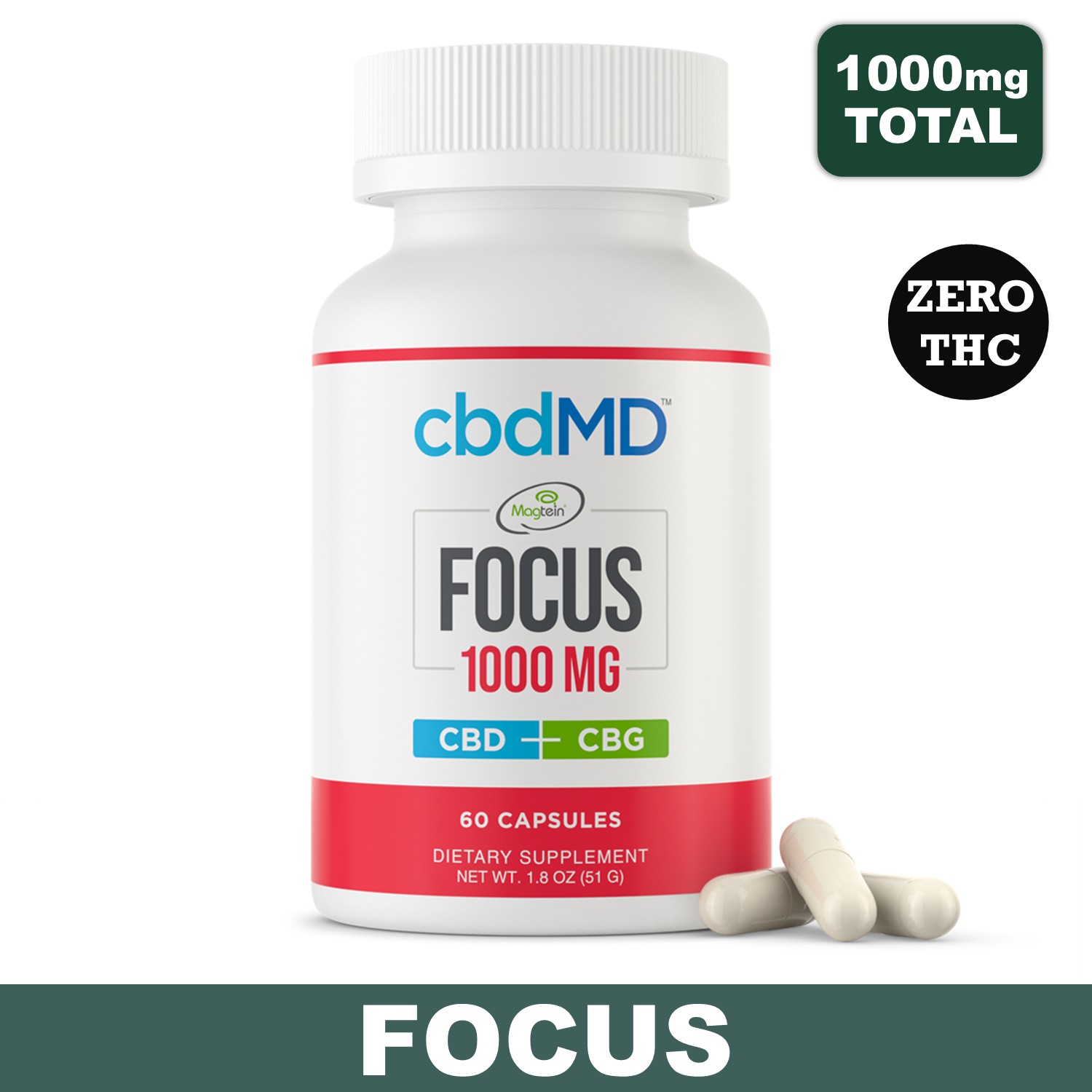 Focus CBD Softgels - 1000mg CBD + CBG