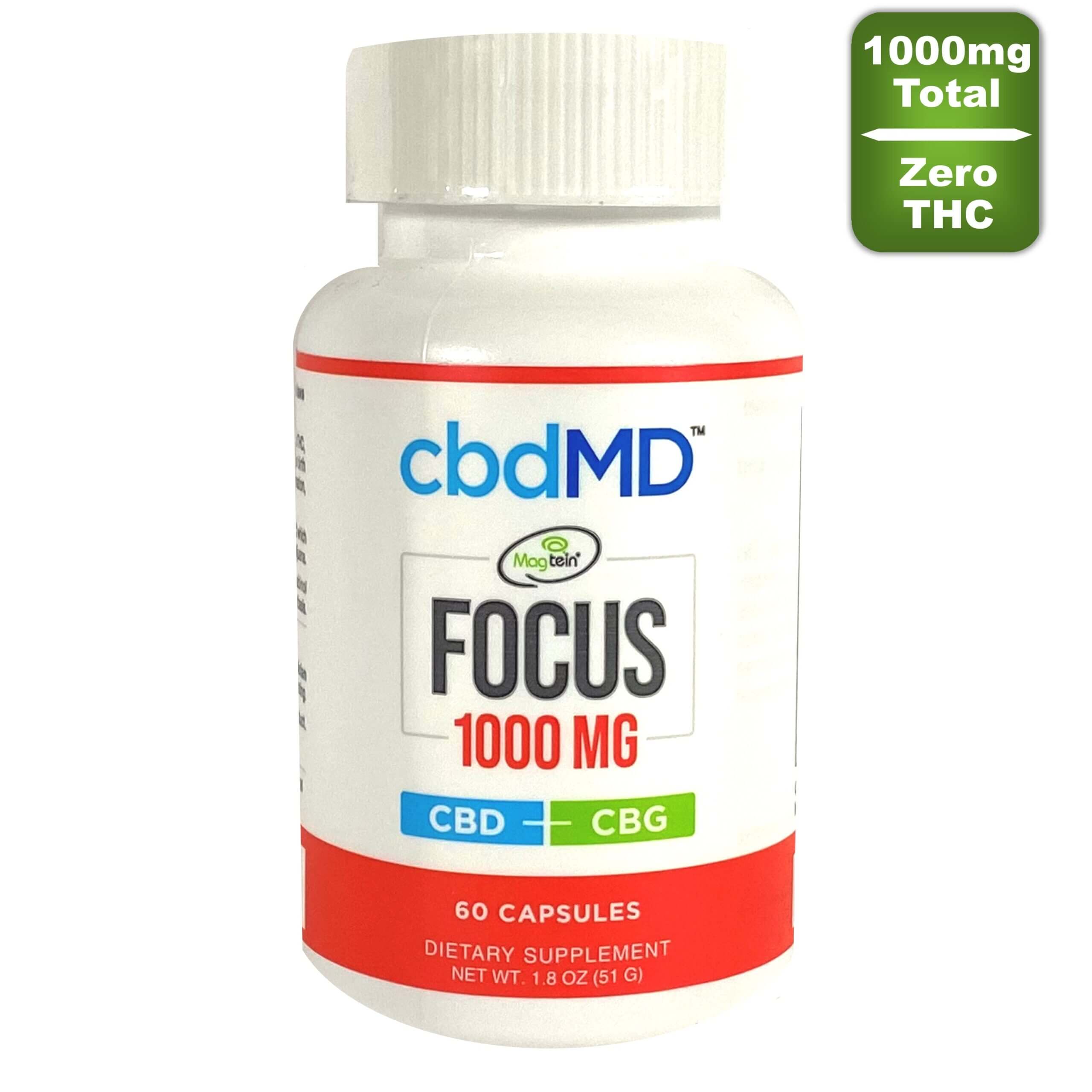 cbdmd - Focus CBD + CBG Softgels - 1000mg total - broad spectrum - 60 count