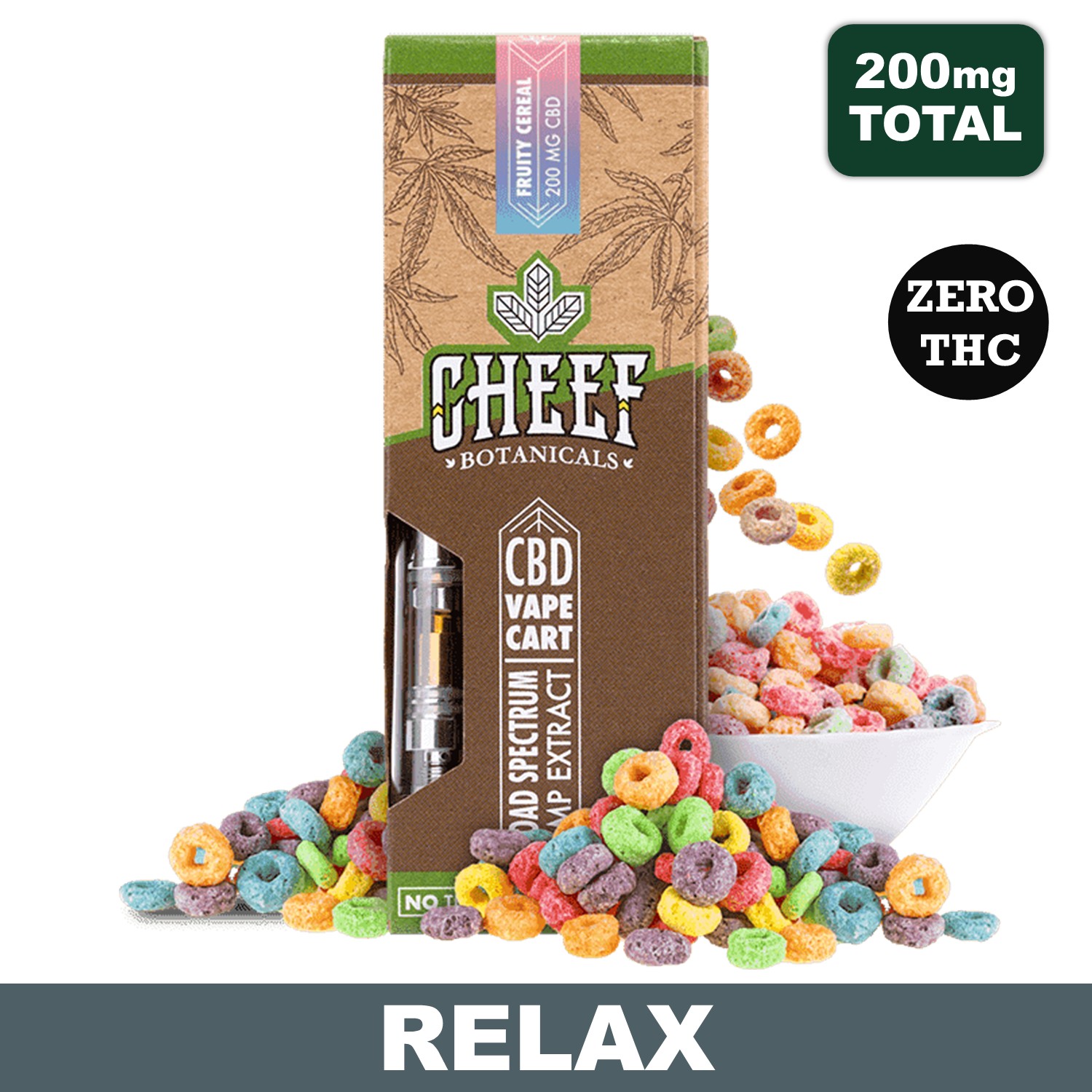 Fruity Cereal Vape Cartridge - 1 Gram CBD, 200mg