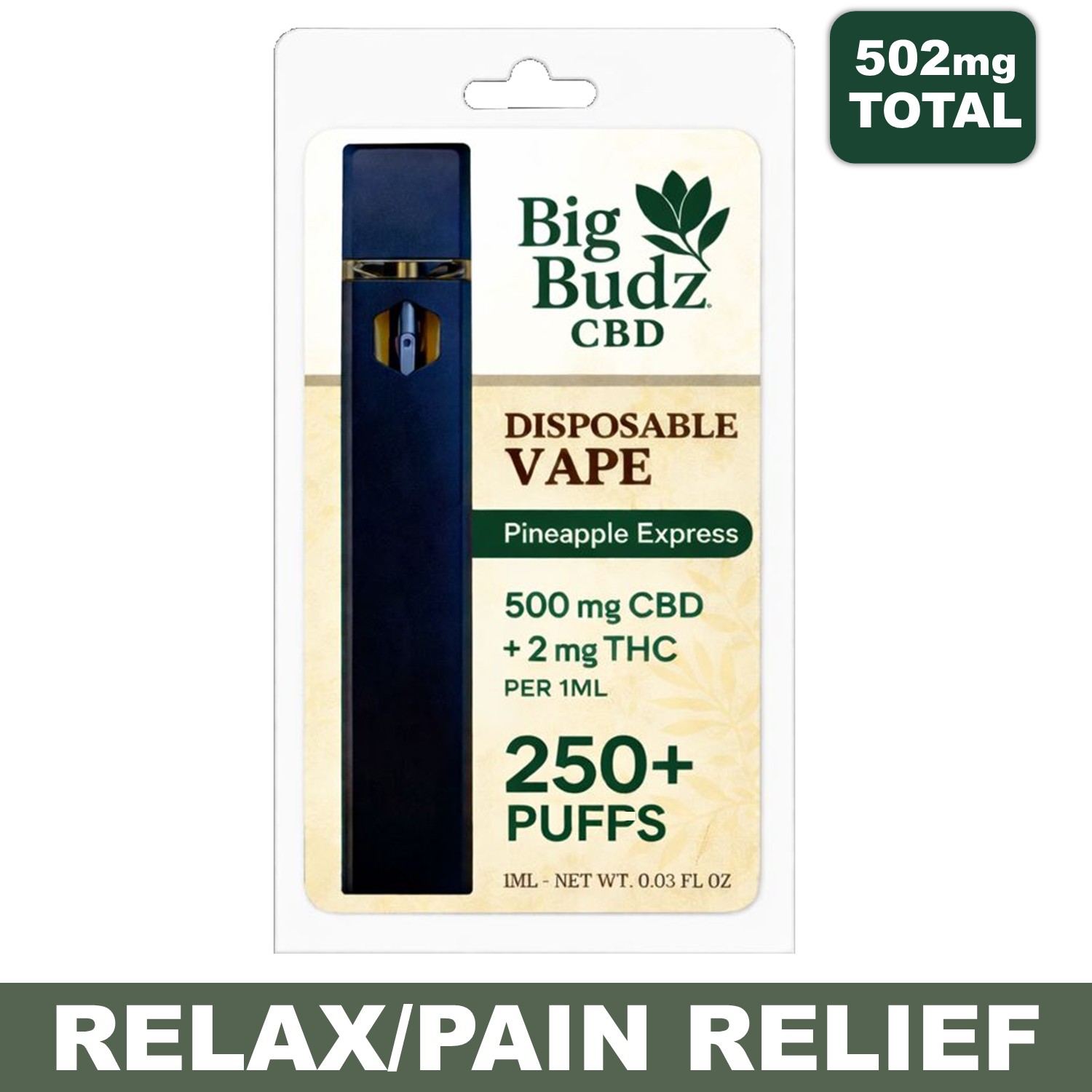 Pineapple Express Vape – 1ML 500mg CBD + THC