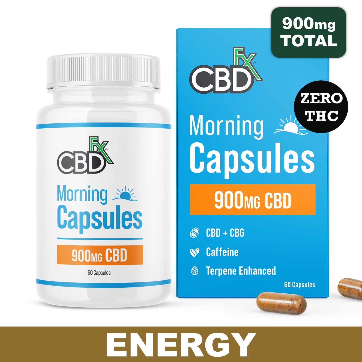 Morning Capsules - 900mg CBD + Caffeine