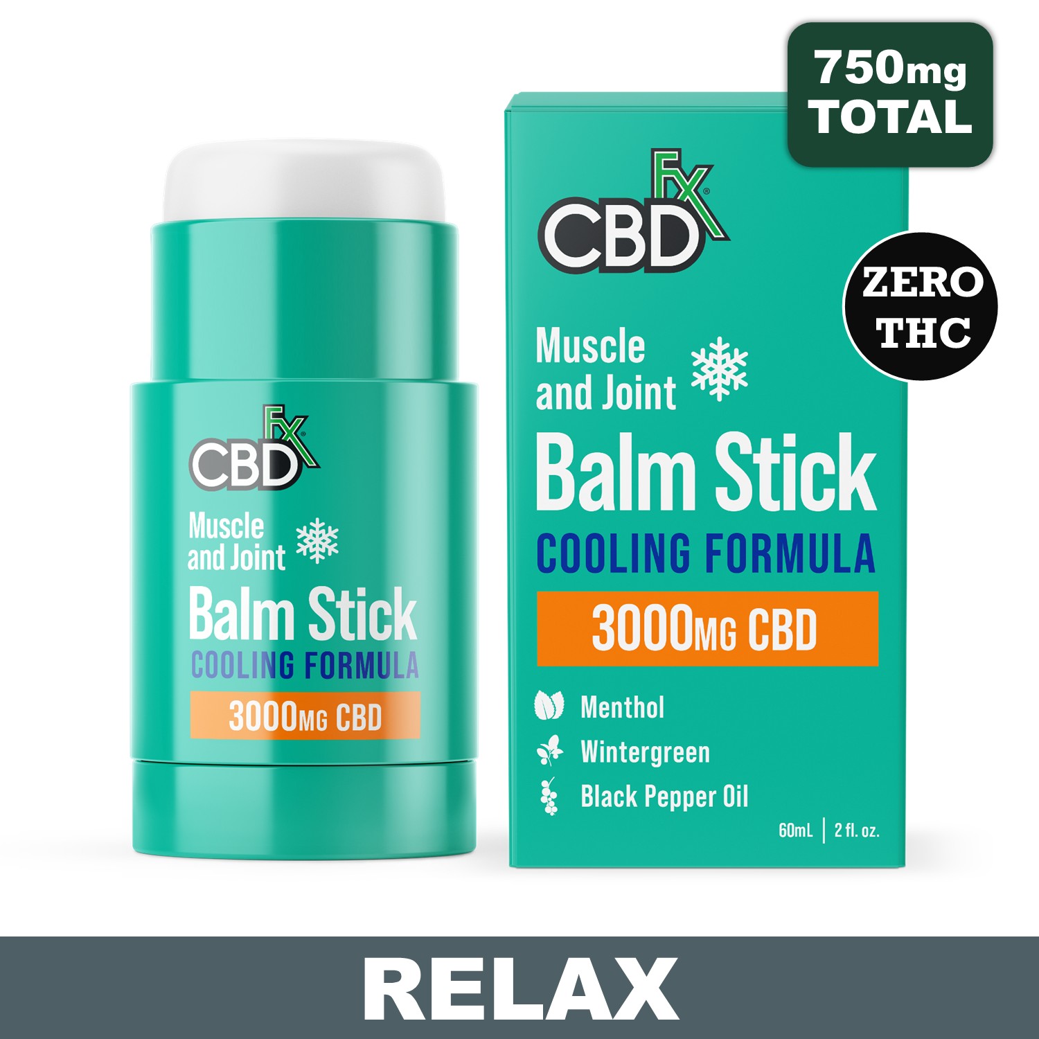 Menthol CBD Recovery Balm Stick - 750mg CBD - Cooling Formula