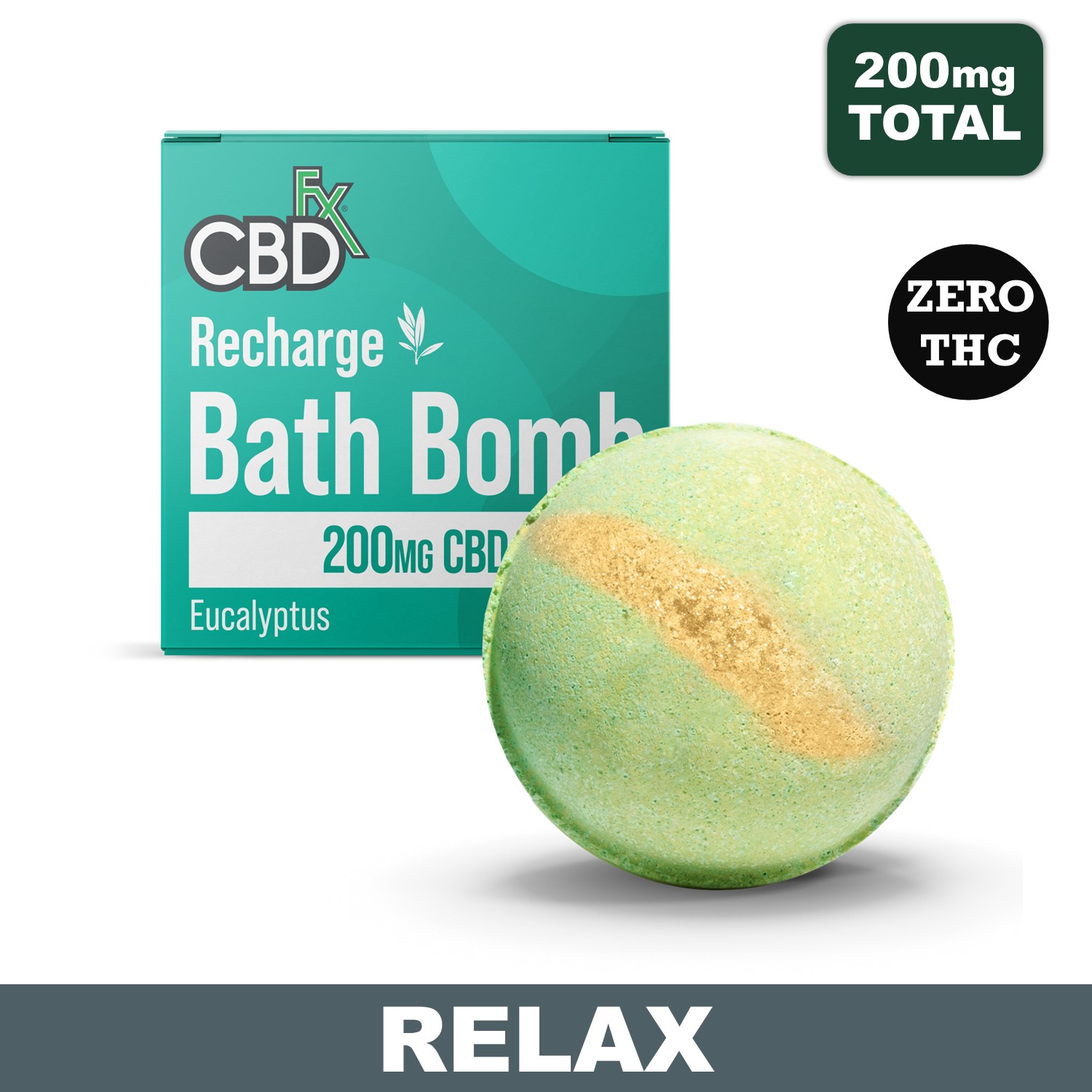 Eucalyptus CBD Bath Bomb - 200mg - Recharge
