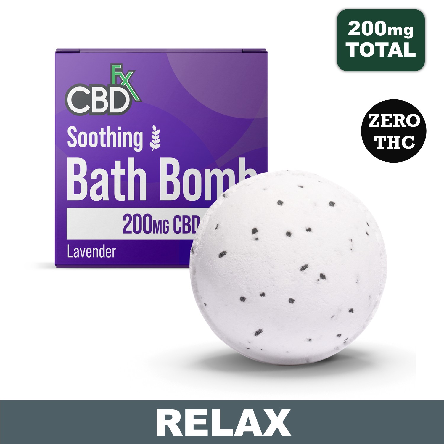 CBD Lavender Bath Bomb - 200mg - Soothing