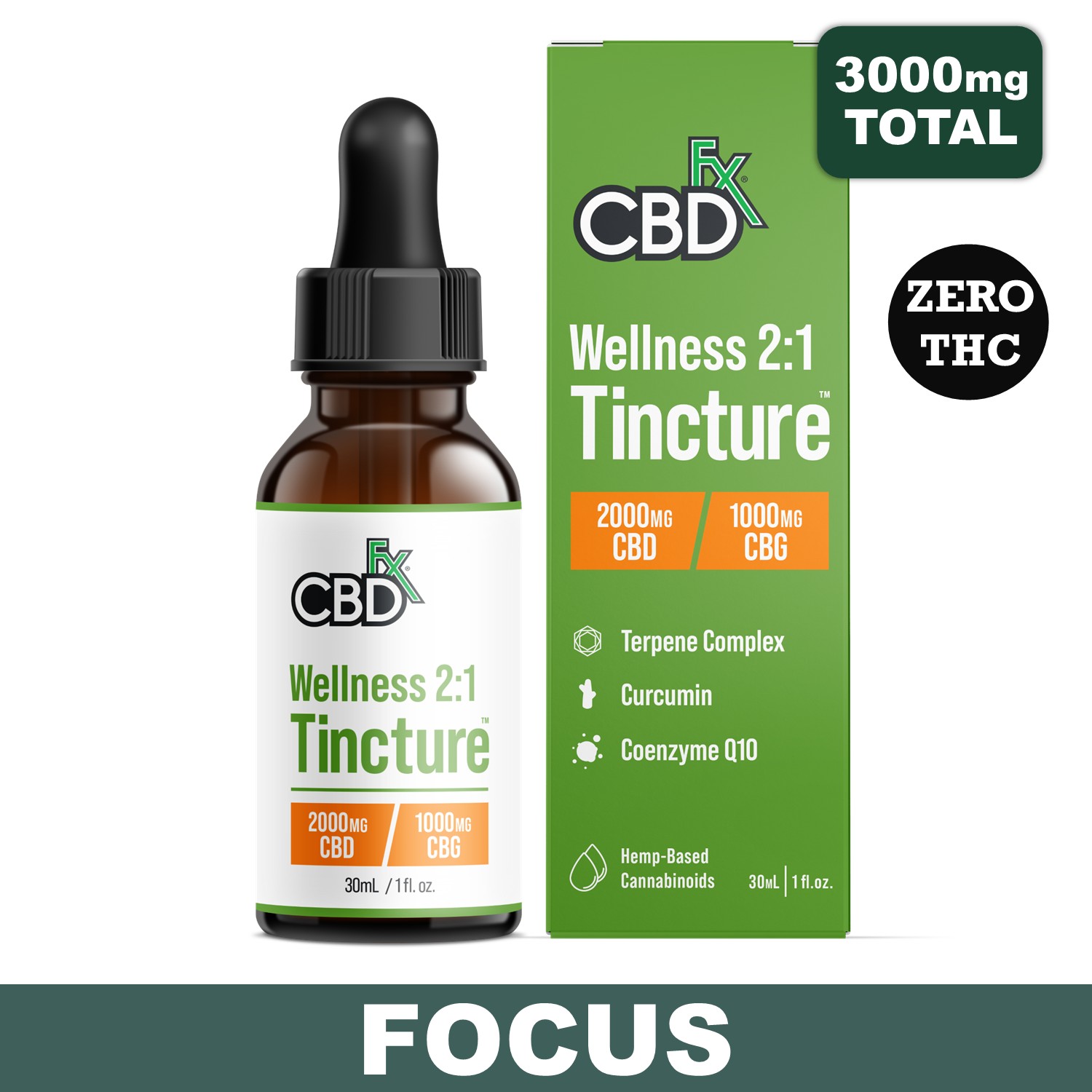 Wellness CBD Tincture 2000mg + 1000mg CBG