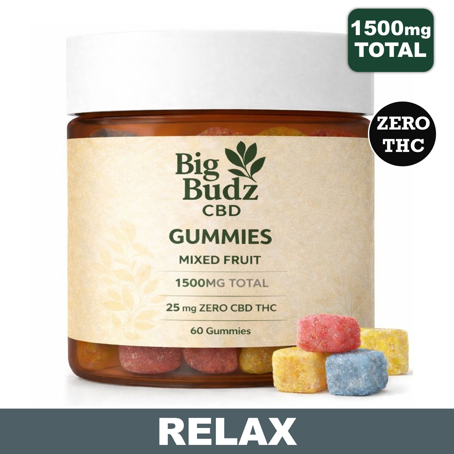 Broad-Spectrum CBD Gummies – 60 Count | 25mg for Daily Wellness