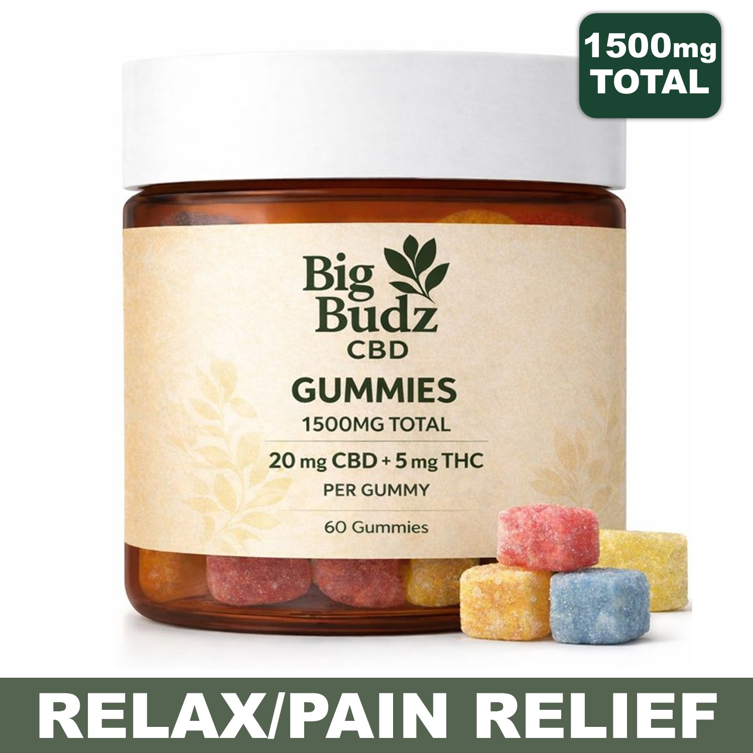 Full Spectrum CBD Gummies 25mg Each – 60 Count