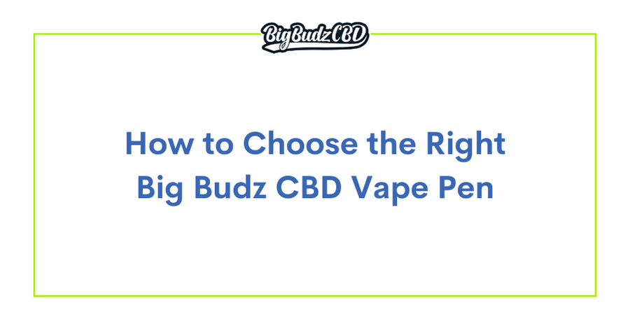 How to Choose the Right Big Budz CBD Vape Pen