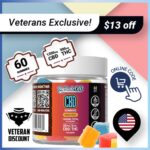 (Veteran Exclusive Discount) 25mg Full Spectrum CBD Hemp Gummies – 60 Count ($13 OFF)