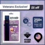 (Veteran Exclusive Discount) Granddaddy Purple Vape Pen 500mg – 1ML 500mg CBD + THC ($5 OFF)
