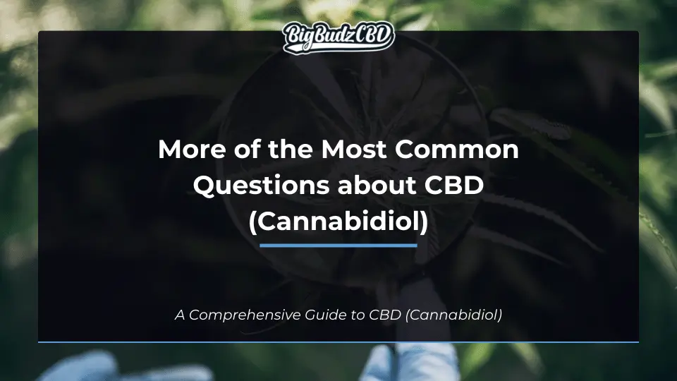 More of the Most Common Questions about CBD (Cannabidiol)