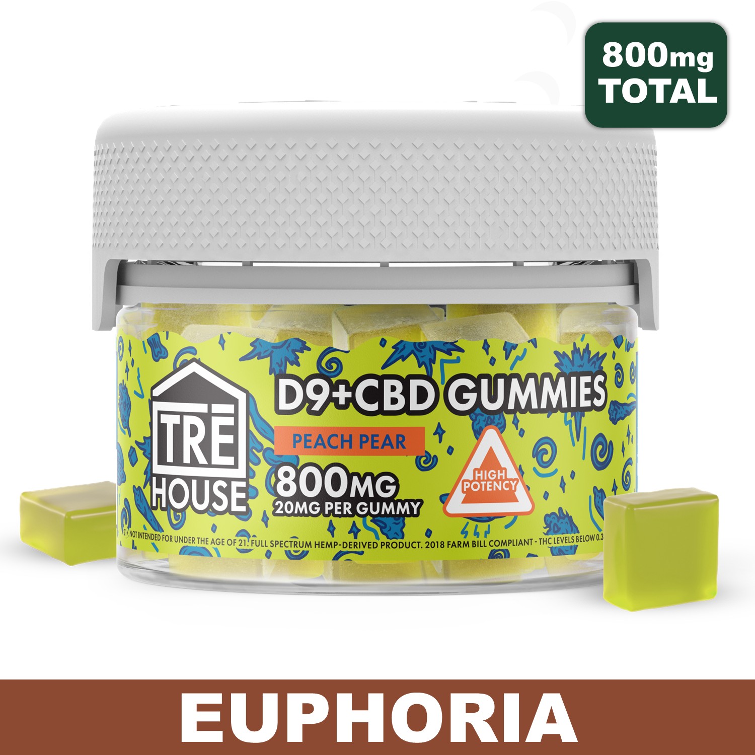Tre House - Peach Pear D9 Gummies + CBD