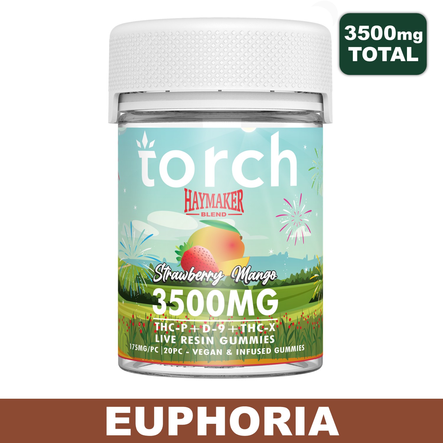 Torch - Strawberry Mango THC-P + D9 + THC-X Gummies, 3,500mg