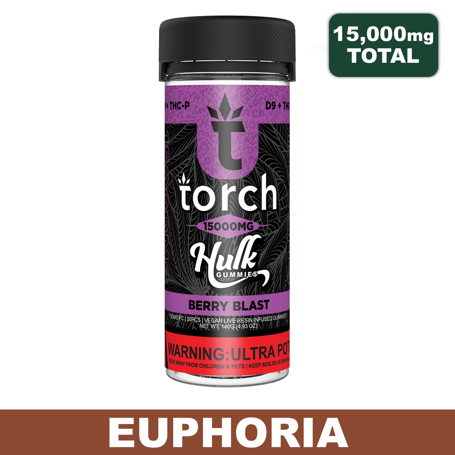 Torch - Berry Blast D9 Live Rosin Gummies + THC-P, 15,000mg