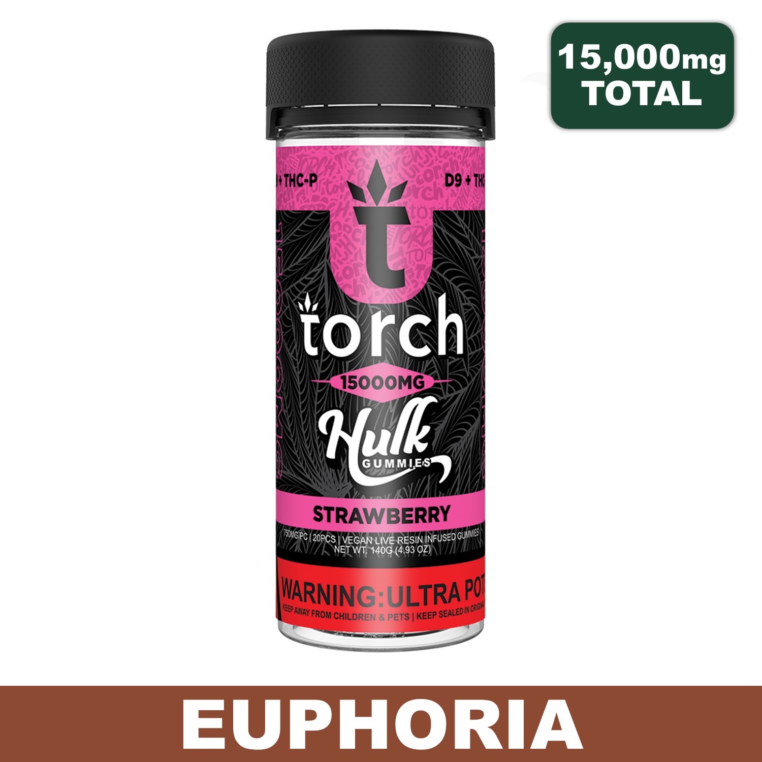Torch - Strawberry D9 Live Rosin Gummies THC-P + 15,000mg
