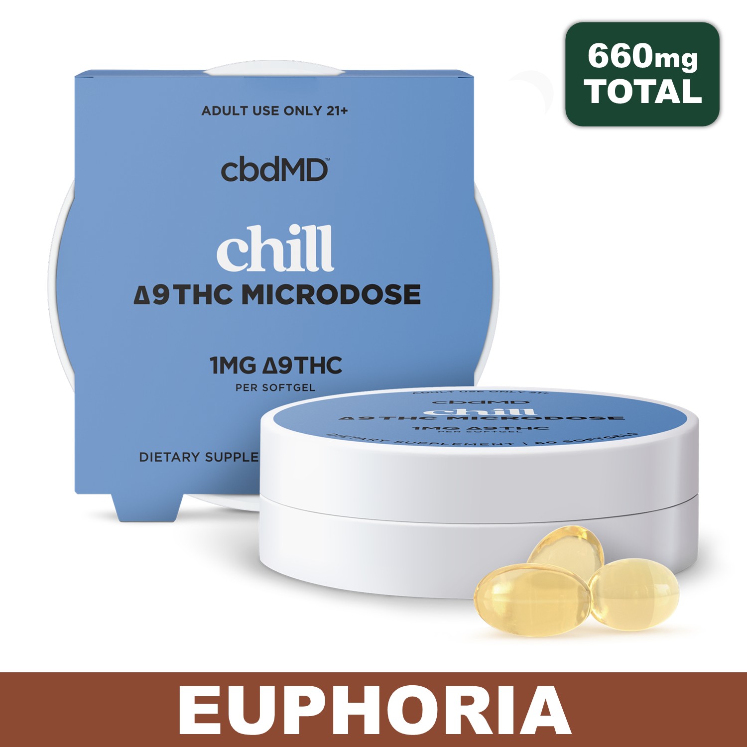 CBDMD Chill Delta 9 Microdose Softgels
