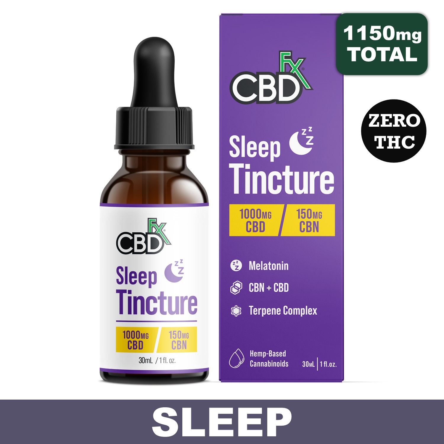 CBDFX - Sleep Tincture w/ Melatonin, 1000mg