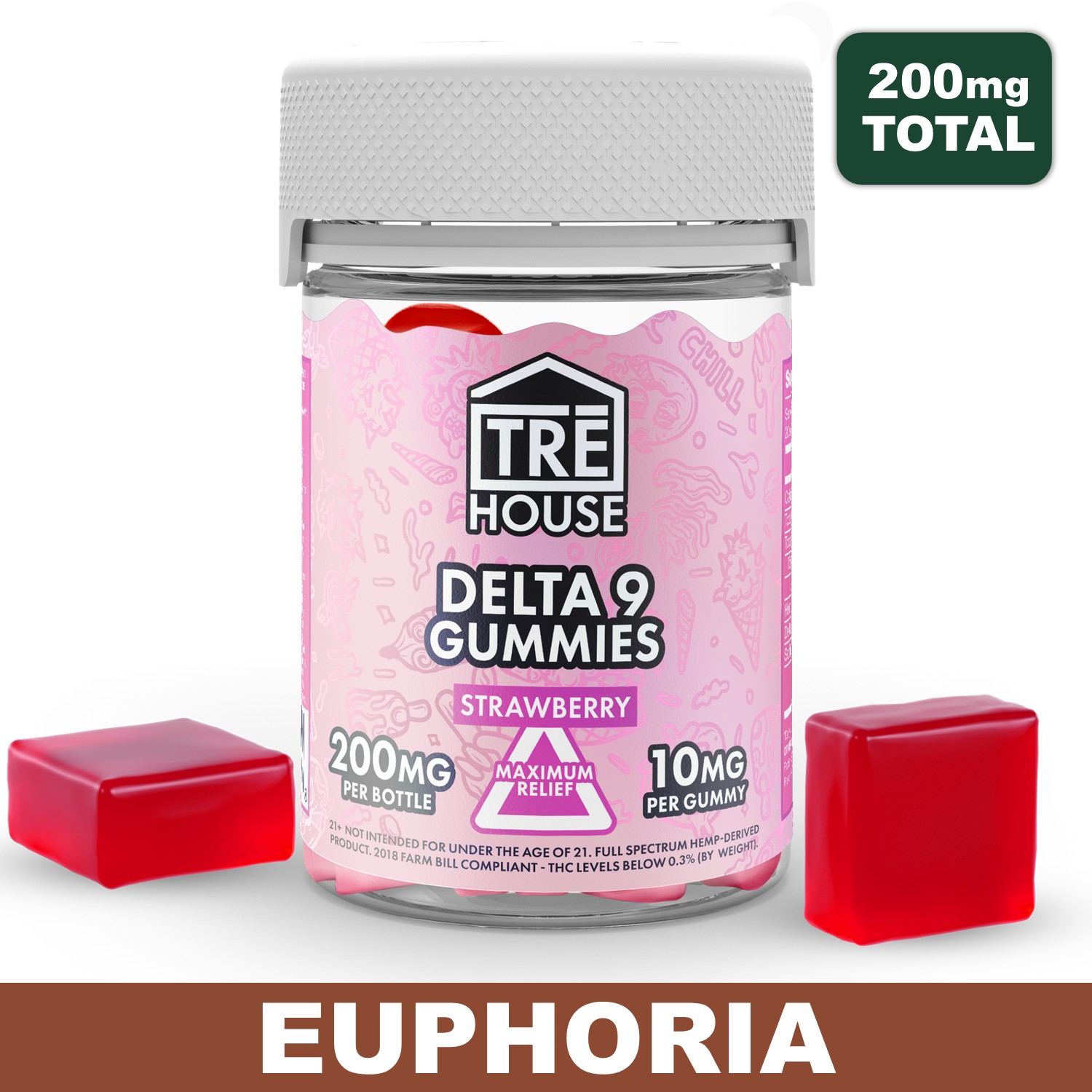 Tre House - Delta 9 Strawberry Gummies, 200mg