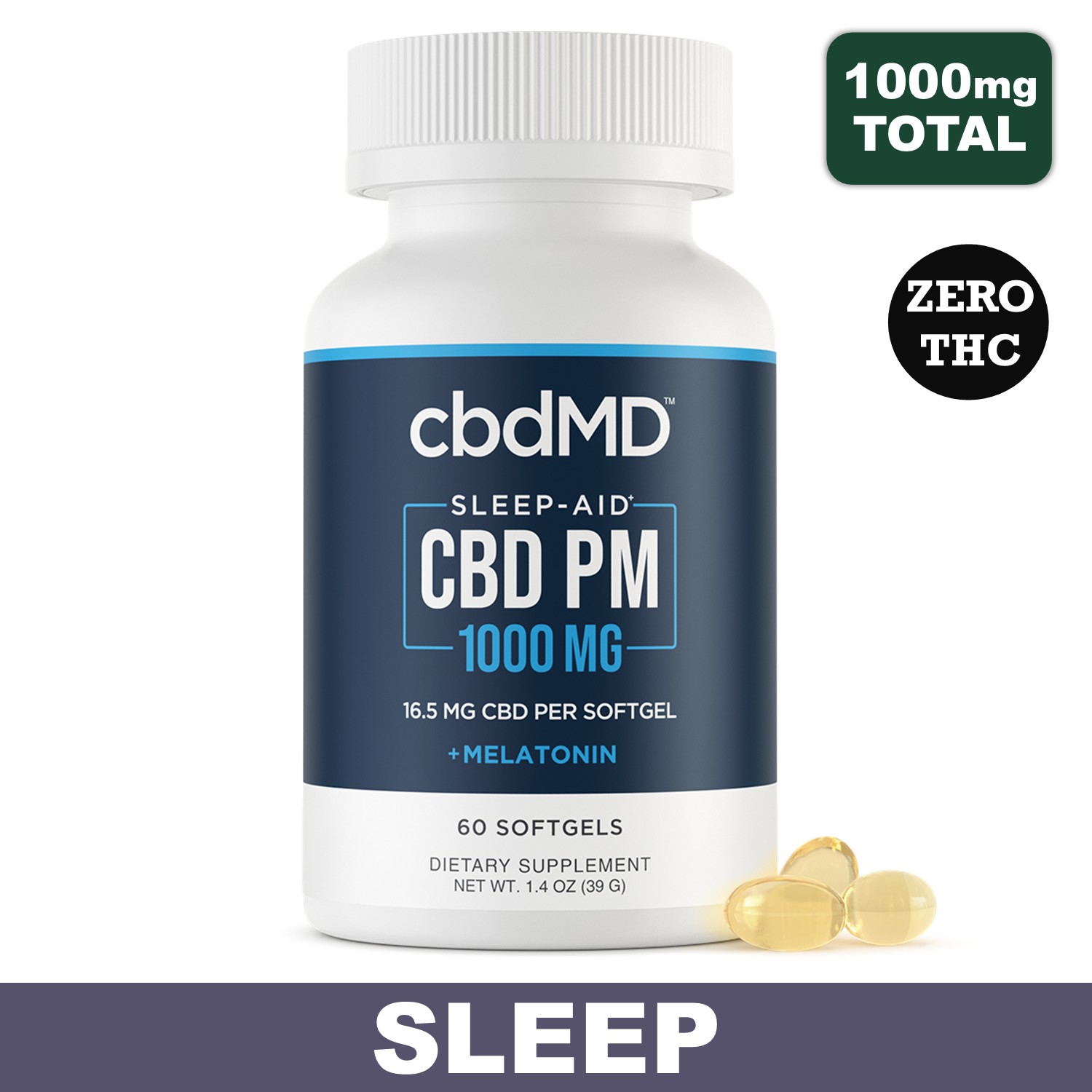 CBDMD CBD Sleep Softgels Broad Spectrum,1000mg