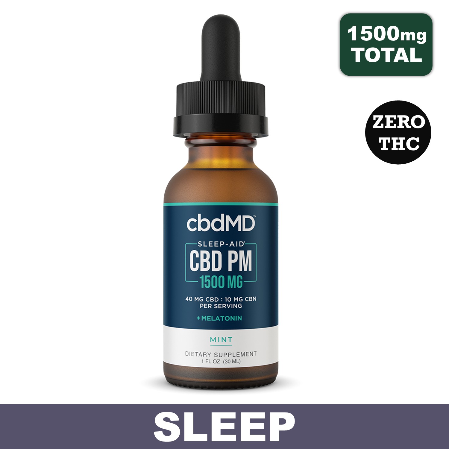 CBDMD - PM CBD Sleep Tincture Broad Spectrum, 1500mg