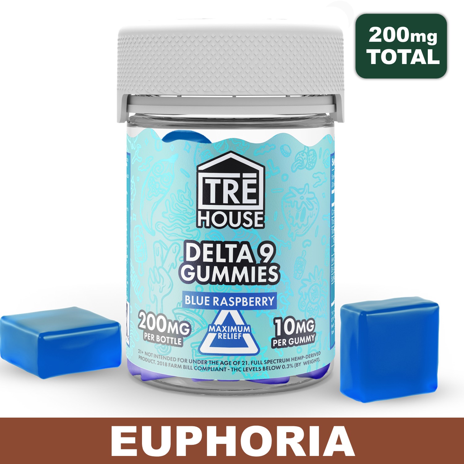 Tre House - Blue Raspberry THC Gummies, 200mg