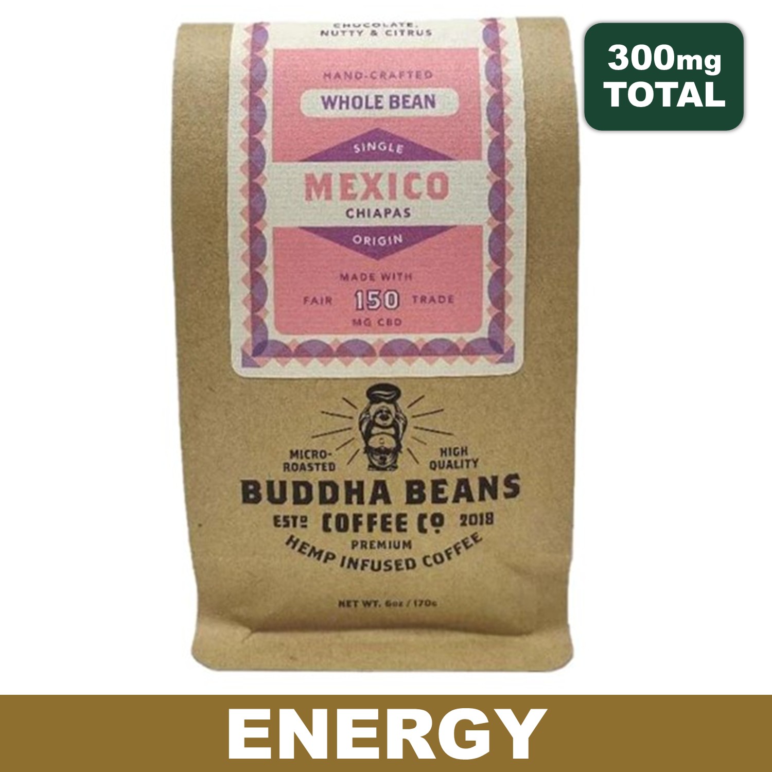 Buddha Beans - Organic Mexico Whole Bean CBD Coffee