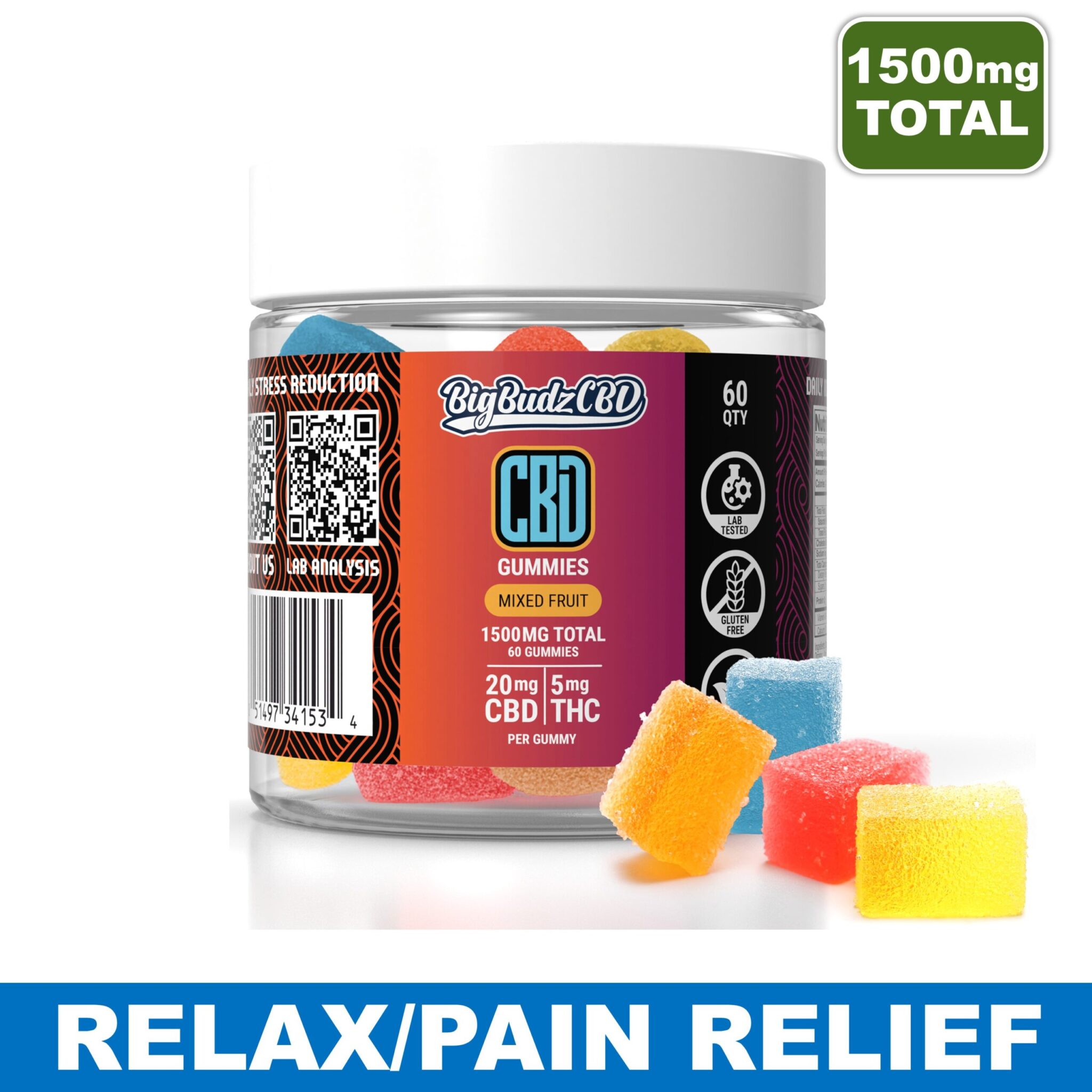 Wholesale - Mixed Fruit CBD Gummies - 60ct