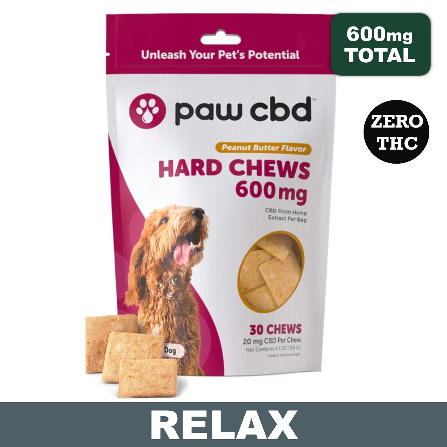 Broad Spectrum Peanut Butter CBD Dog Hard Chews