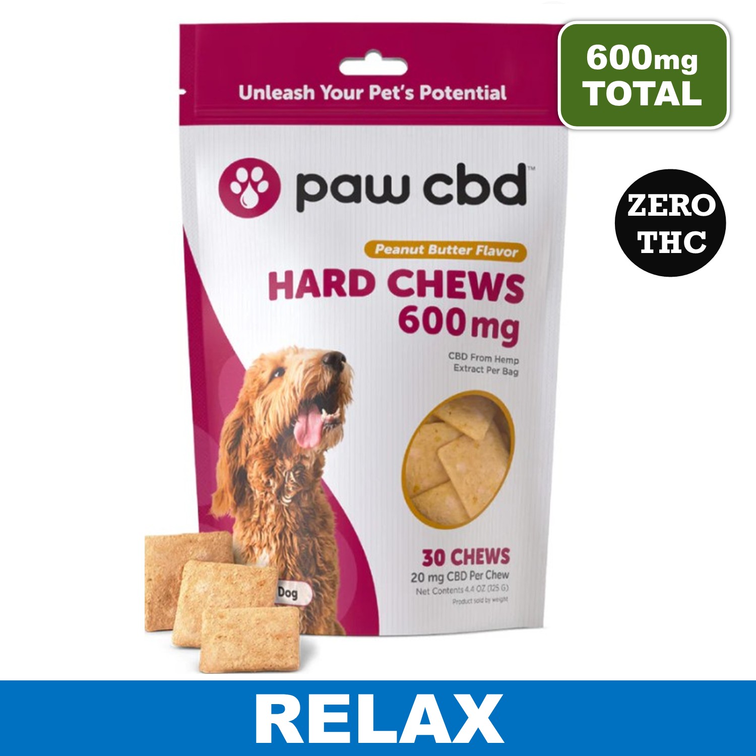Broad Spectrum Peanut Butter CBD Dog Hard Chews