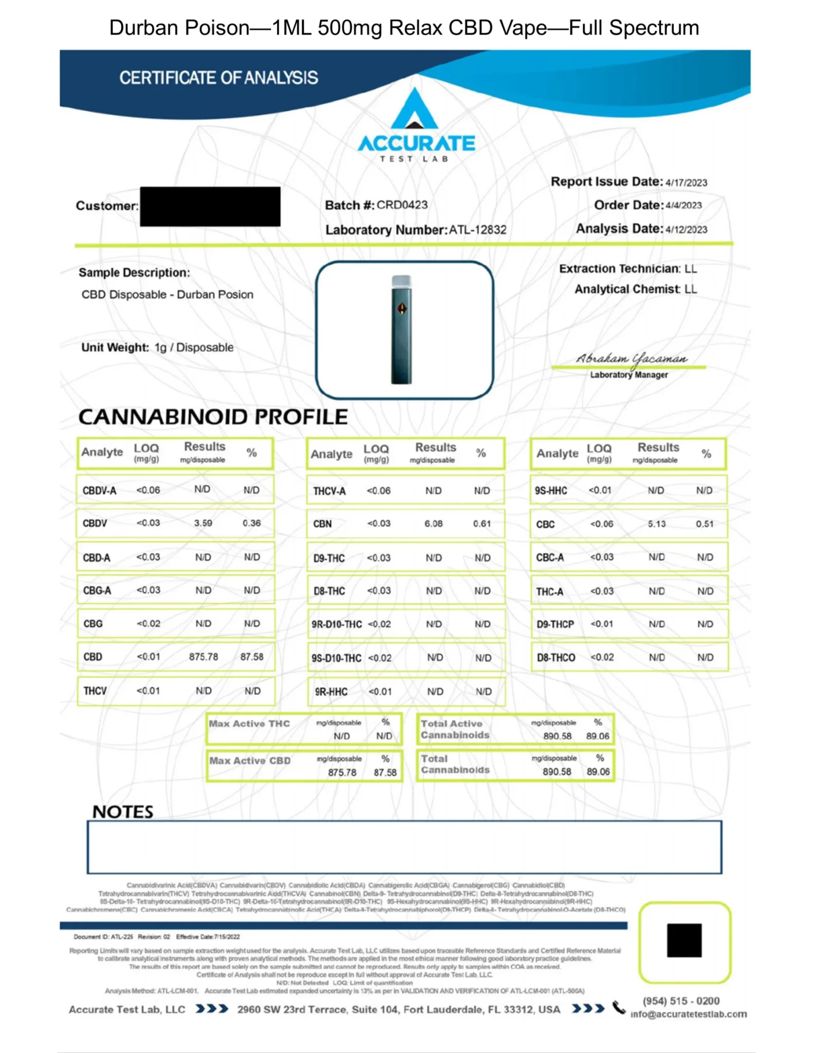 Durban Poison Vape Pen